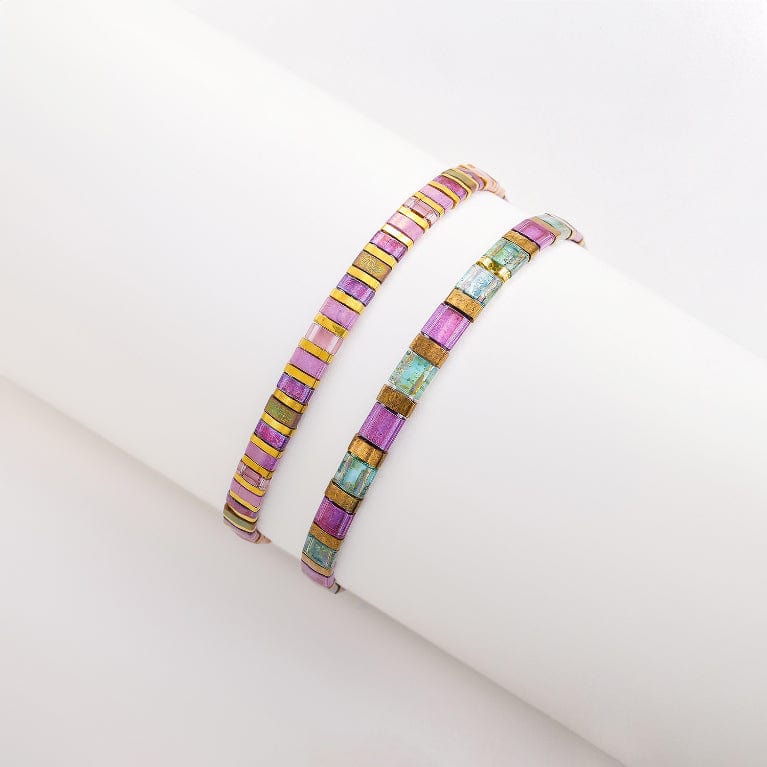 Parure Allegra - Bracelet de perles - bracelets perles plates fait main en perles Miyuki par Køss Design