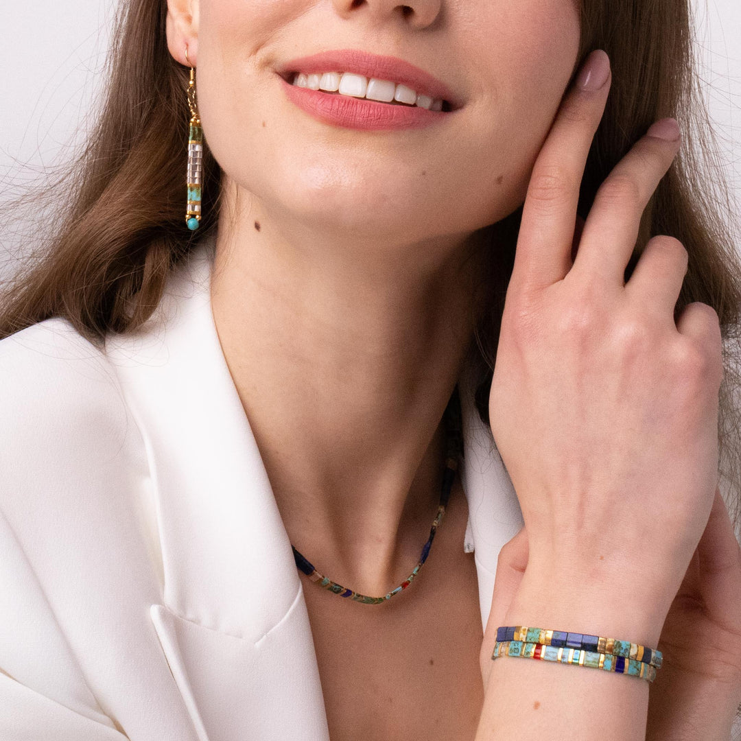 Ensemble Lou (Boucles d'oreilles, collier et parure)