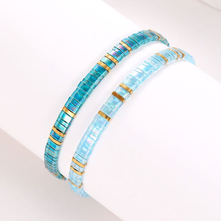 Parure Blue - Bracelets de perles
