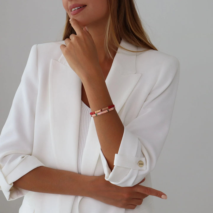 Parure Cerise - Bracelets de perles