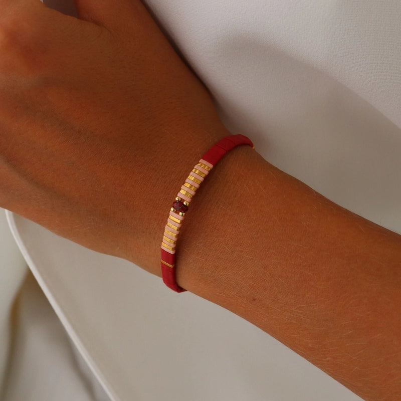 Parure Cerise - Bracelets de perles