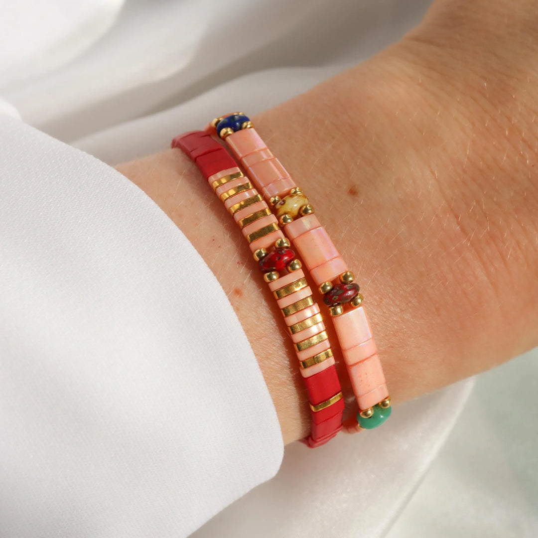 Parure Pourpre - Bracelets de perles