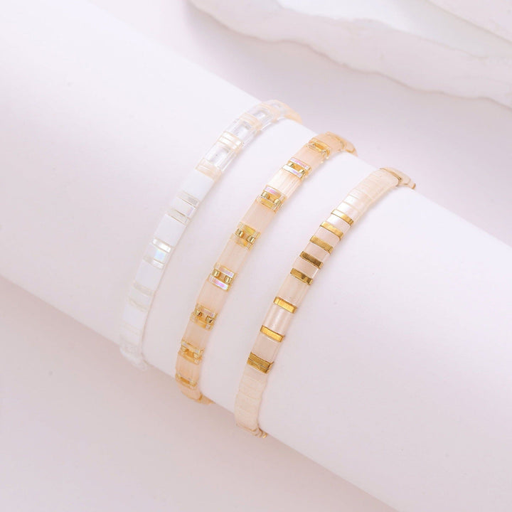 Parure Camellia - Bracelets de perles