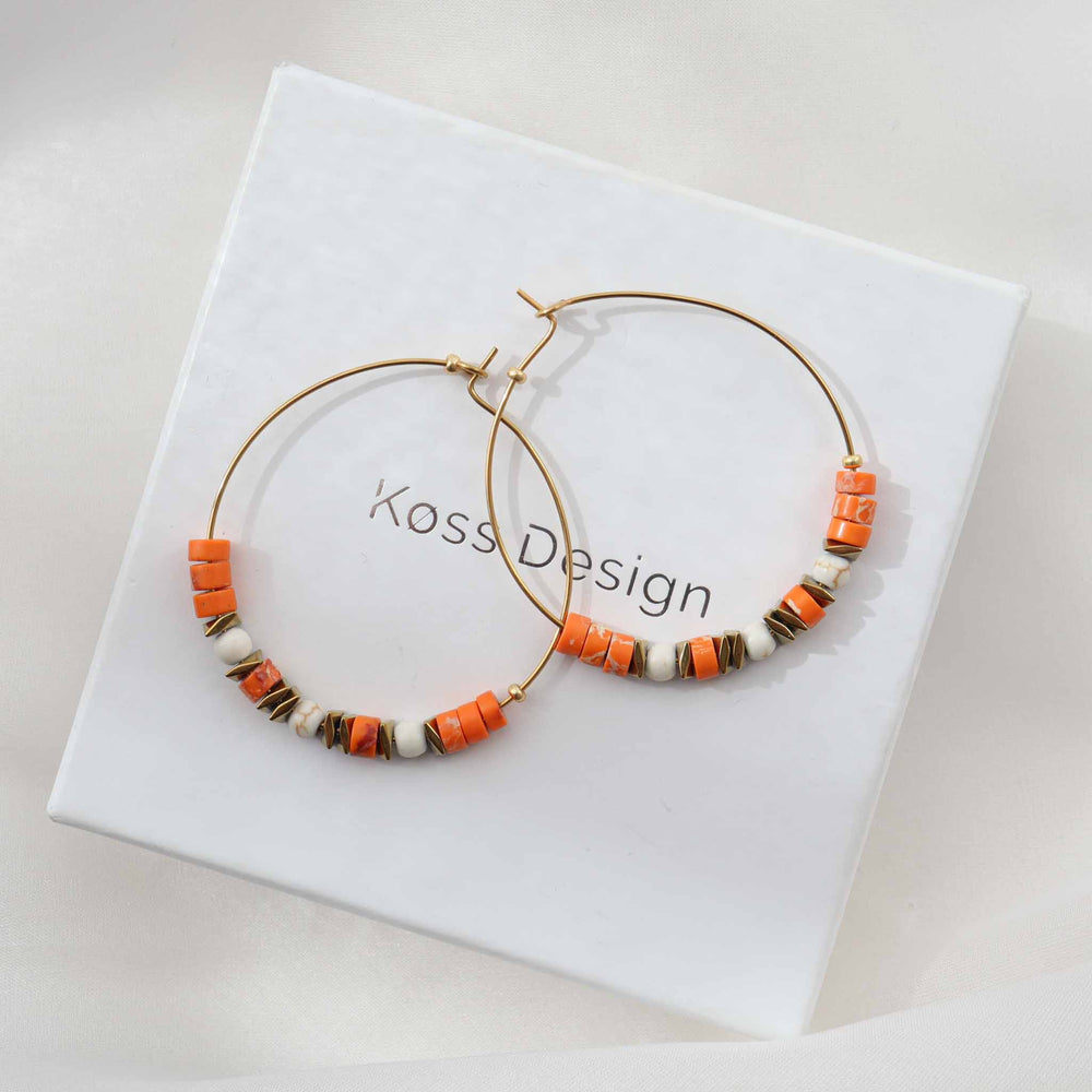 Corail - Boucles d'oreilles créoles