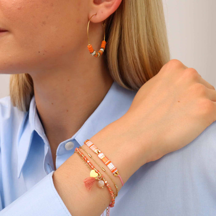 Corail - Boucles d'oreilles créoles